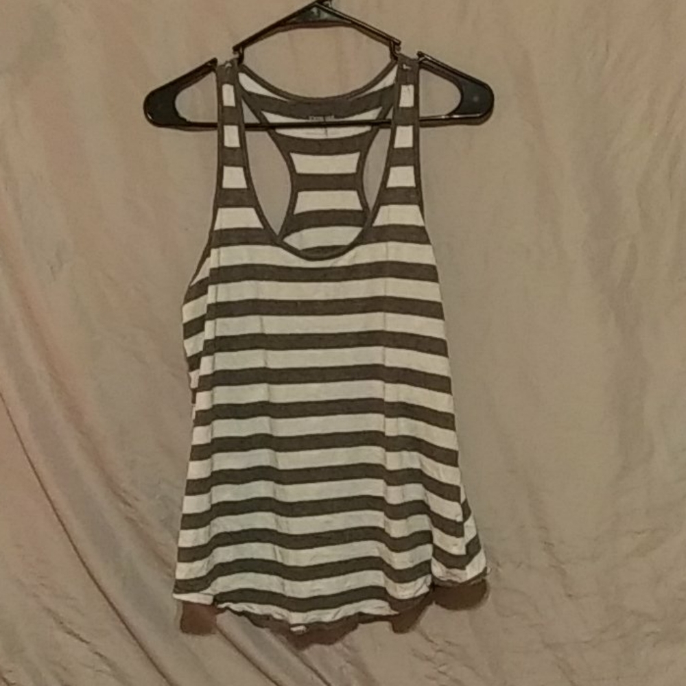 Gray and White Stripe Cami